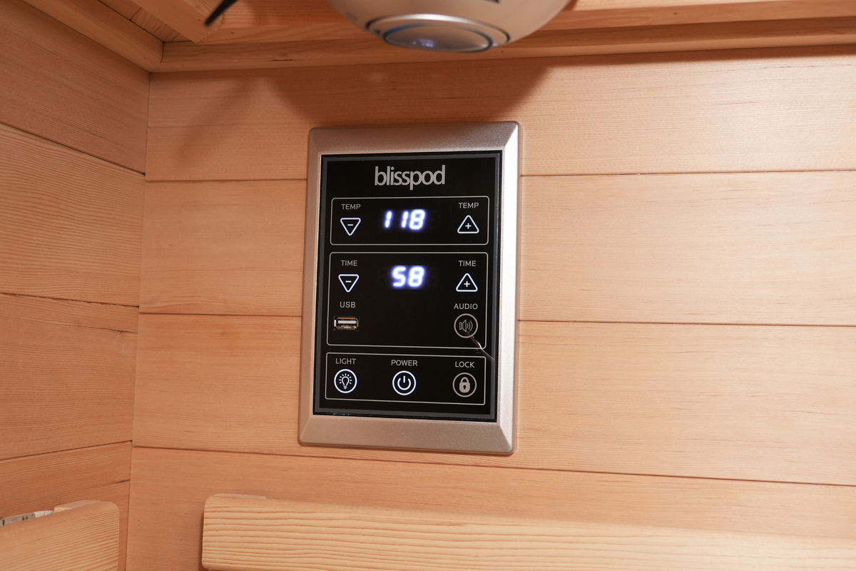 Blisspod I Vienna RED I All-In-One Deluxe - Full Spectrum + Red Light Therapy I Indoor Corner Premium Sauna I 4-5 Person