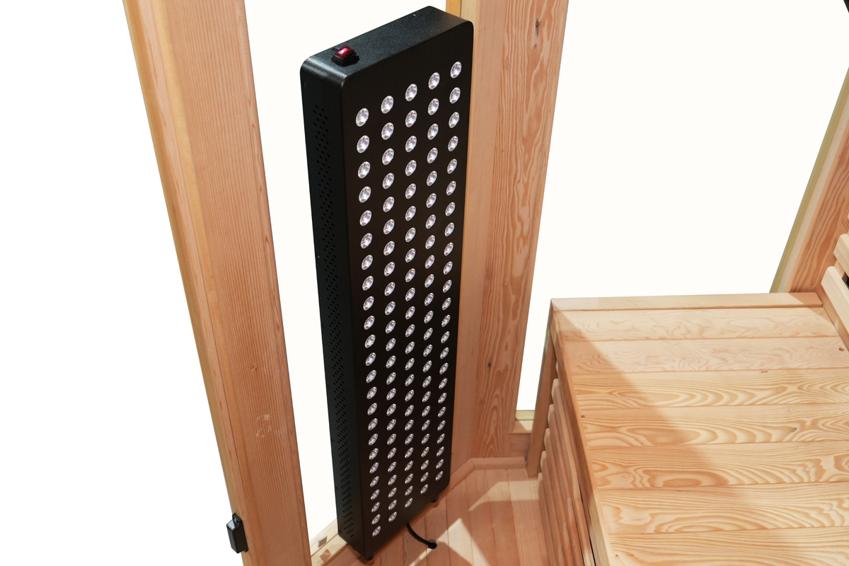 Blisspod I Vienna RED I All-In-One Deluxe - Full Spectrum + Red Light Therapy I Indoor Corner Premium Sauna I 4-5 Person