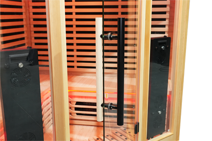 Blisspod I Vienna RED I All-In-One Deluxe - Full Spectrum + Red Light Therapy I Indoor Corner Premium Sauna I 4-5 Person