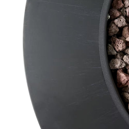 32 In. W X 13.5 In. H Iron Propane Gas Burning round Outdoor Patio Fire Pit in Dark Grey — product view 4