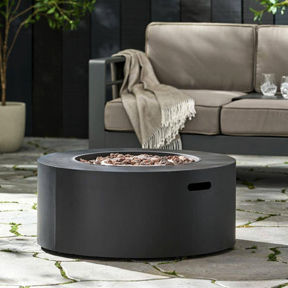 32 In. W X 13.5 In. H Iron Propane Gas Burning round Outdoor Patio Fire Pit in Dark Grey — product view 9