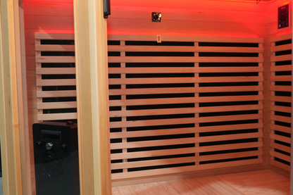 Blisspod I Vienna RED I All-In-One Deluxe - Full Spectrum + Red Light Therapy I Indoor Corner Premium Sauna I 4-5 Person