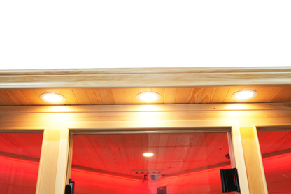 Blisspod I Vienna RED I All-In-One Deluxe - Full Spectrum + Red Light Therapy I Indoor Corner Premium Sauna I 4-5 Person